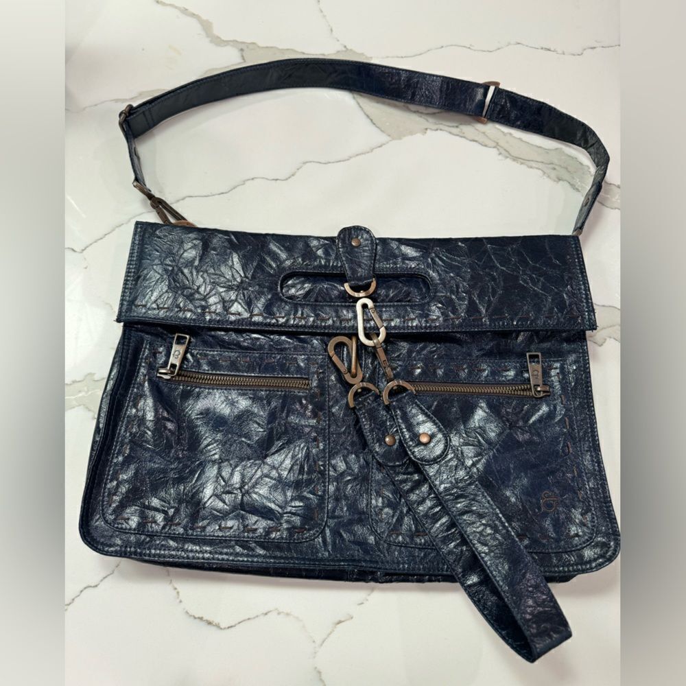 Matt & Nat Navy Blue Vegan Leather Shoulder Bag